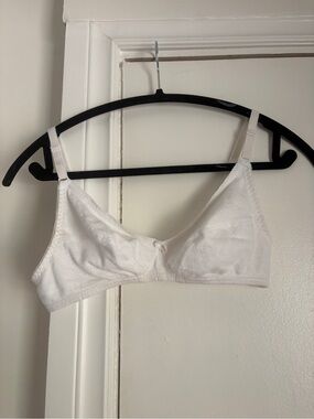 Vintage White Soft Cotton Bralette - Women's Intimates